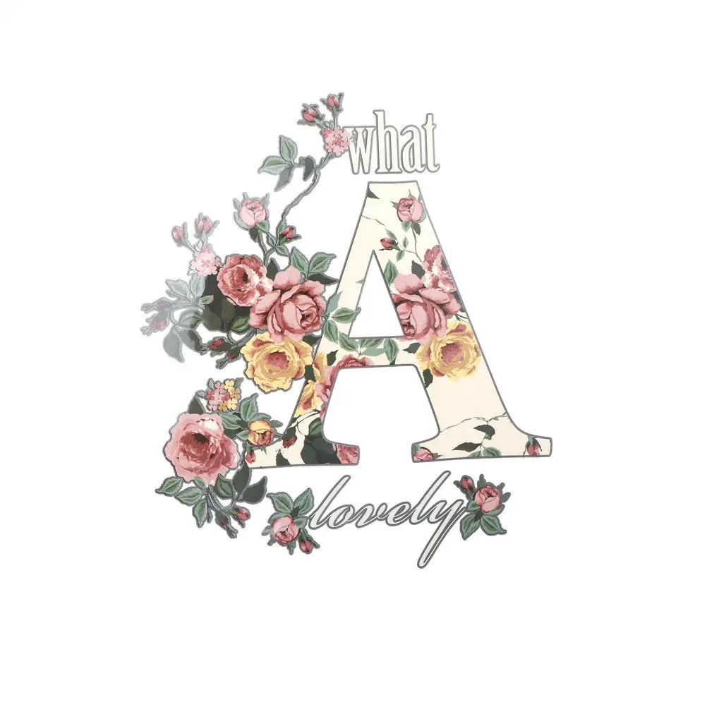 Lovely DIY Flowers letters iron on patch lady T-shirt Sweater thermal transfer paper patches for clothing 18.5*22cm
Lovely DIY Flowers letters iron on patch lady T-shirt Sweater thermal transfer paper patches for clothing 18.5*22cm