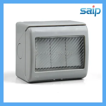 Three Gang electric waterproof switch and socket IP55 250V 13A china market of electronic (SP-3GS)
Three Gang electric waterproof switch and socket IP55 250V 13A china market of electronic (SP-3GS)