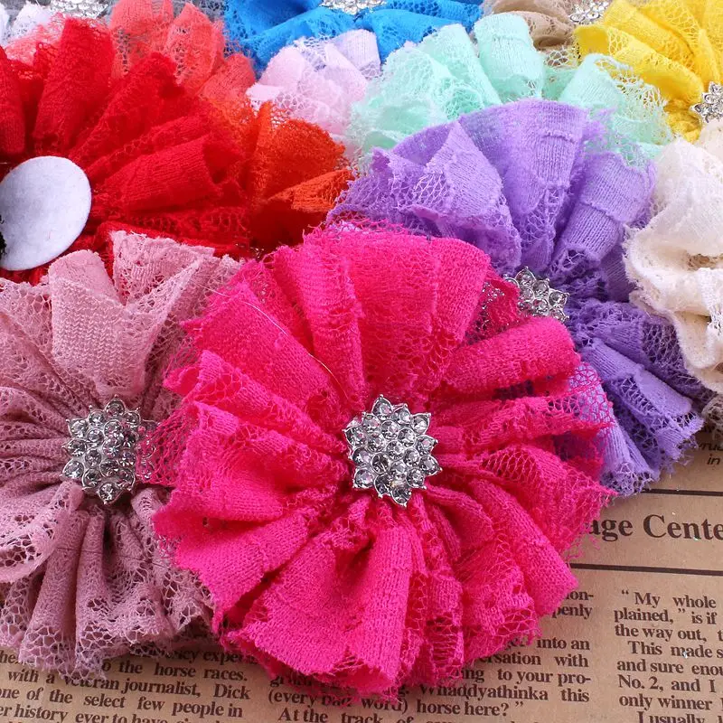 (120pcs/lot)2.8" 15Colors NEW ARRIVAL Handmade Tulle Frayed Fluffy Fabric Hair Flower Accessory+Sparkle Alloy Rhinestone Button
(120pcs/lot)2.8" 15Colors NEW ARRIVAL Handmade Tulle Frayed Fluffy Fabric Hair Flower Accessory+Sparkle Alloy Rhinestone Button