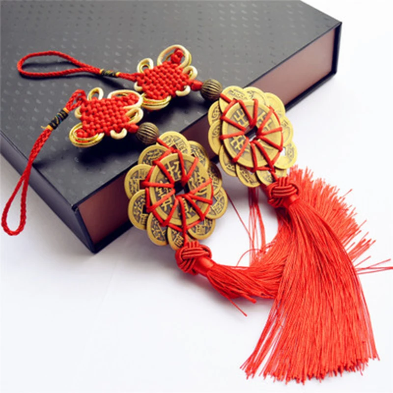 Hand-knit Chinese Knot Lucky Ancient Coins Protection Prosperity Good Fortune Figurines Feng Shui Copper Coins Home Car Decor
Hand-knit Chinese Knot Lucky Ancient Coins Protection Prosperity Good Fortune Figurines Feng Shui Copper Coins Home Car Decor