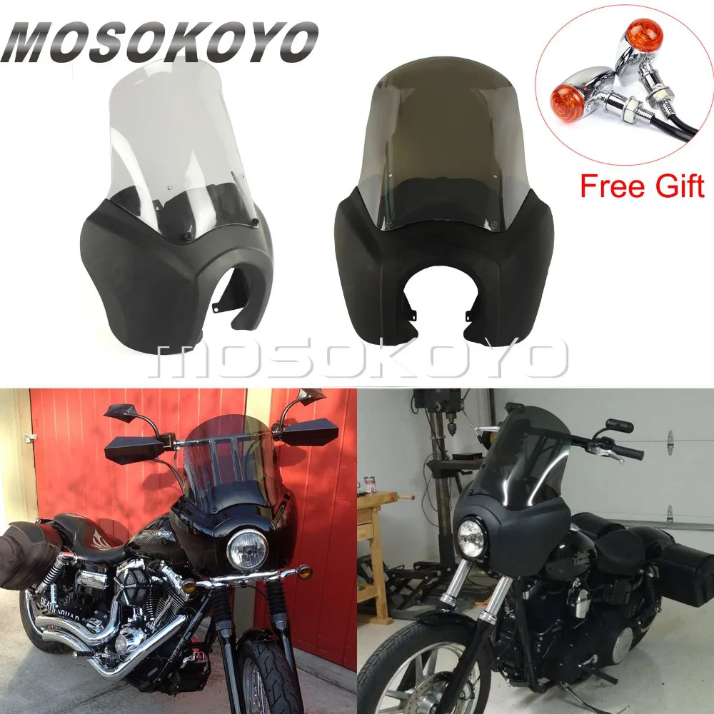 Matte Black Retro Headlight Fairing Wind Screen Deflector for Harley Dyna Fat Bob Wide Glide FXR FXD 2006-2017
Matte Black Retro Headlight Fairing Wind Screen Deflector for Harley Dyna Fat Bob Wide Glide FXR FXD 2006-2017