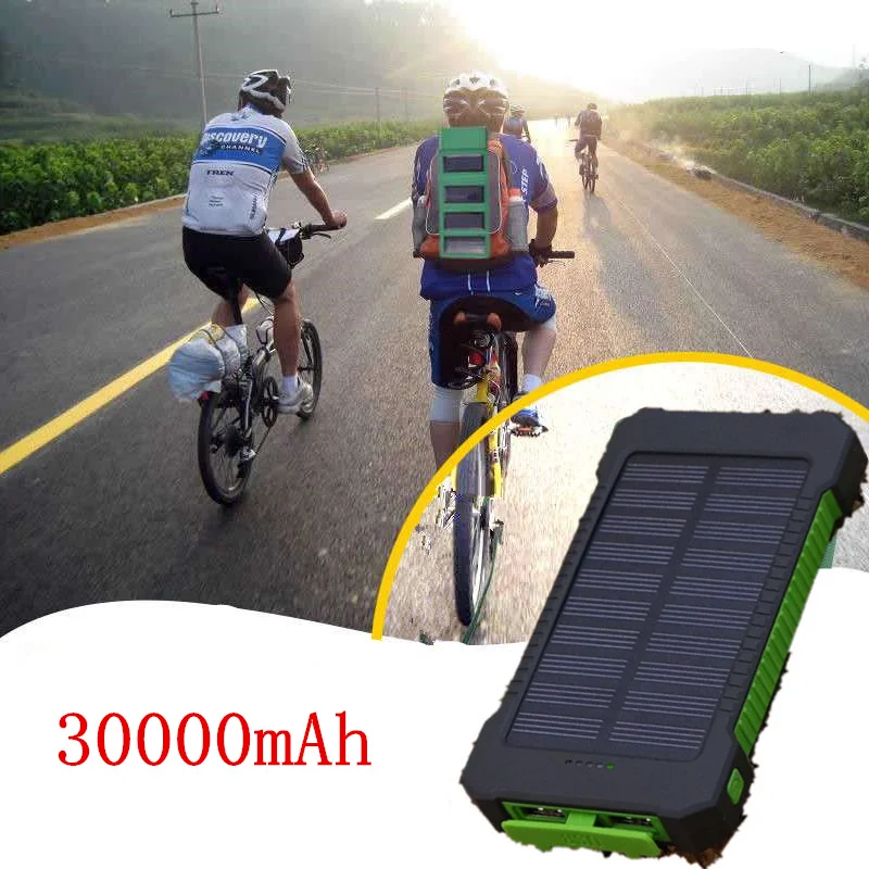 Waterproof Solar Power Bank 30000mAh Solar Charger 2 USB Ports External Charger Powerbank for Xiaomi Smartphone with LED Light
Waterproof Solar Power Bank 30000mAh Solar Charger 2 USB Ports External Charger Powerbank for Xiaomi Smartphone with LED Light