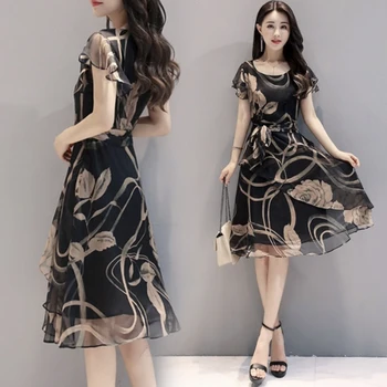Summer Dress Printed Chiffon Women Dresses Boho Style Sweet Ruffles Floral Short Sleeve Dress Beach Vestidos
Summer Dress Printed Chiffon Women Dresses Boho Style Sweet Ruffles Floral Short Sleeve Dress Beach Vestidos