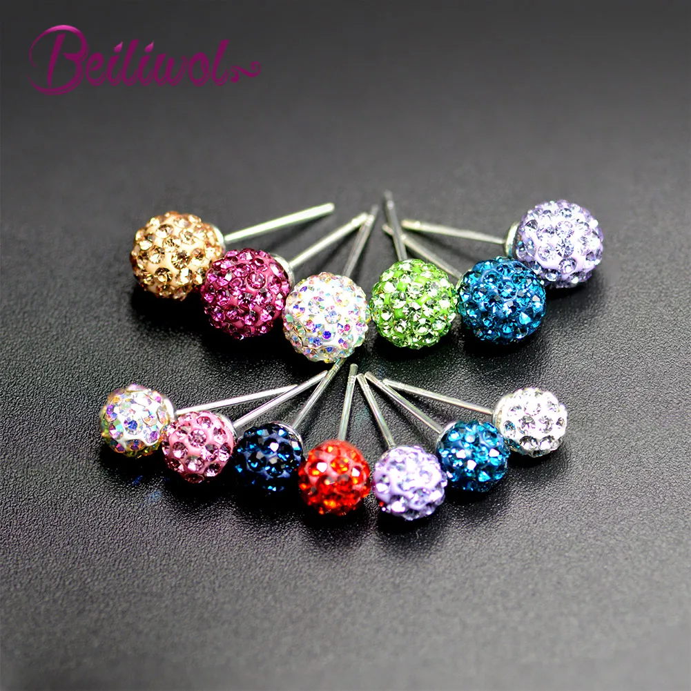 Korean Stud Earrings Blue AB White Crystal Ball Stone Silver Color Cute Pink Women Size 8mm 6mm Bohemian Kids Girls Gift Ladies
Korean Stud Earrings Blue AB White Crystal Ball Stone Silver Color Cute Pink Women Size 8mm 6mm Bohemian Kids Girls Gift Ladies