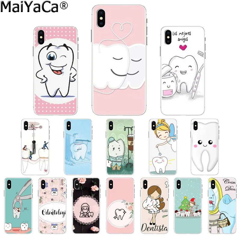 Милый чехол для телефона с зубами мудрости iPhone 8 7 6 6S Plus X XS MAX 5 5S SE XR 12 mini