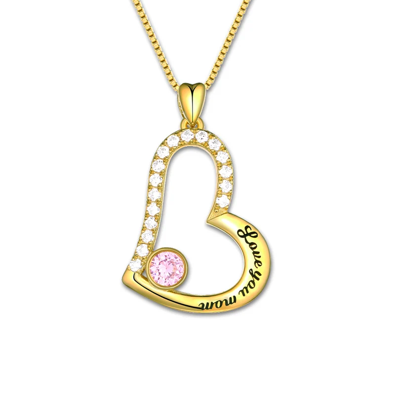 Оптовая продажа ожерелье Love You мамы в форме сердца золотого цвета Женские