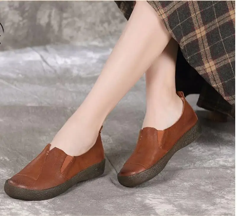 eather shoes, women's shoes, ox tendon and antique casual shoes Inner heighten women's shoes