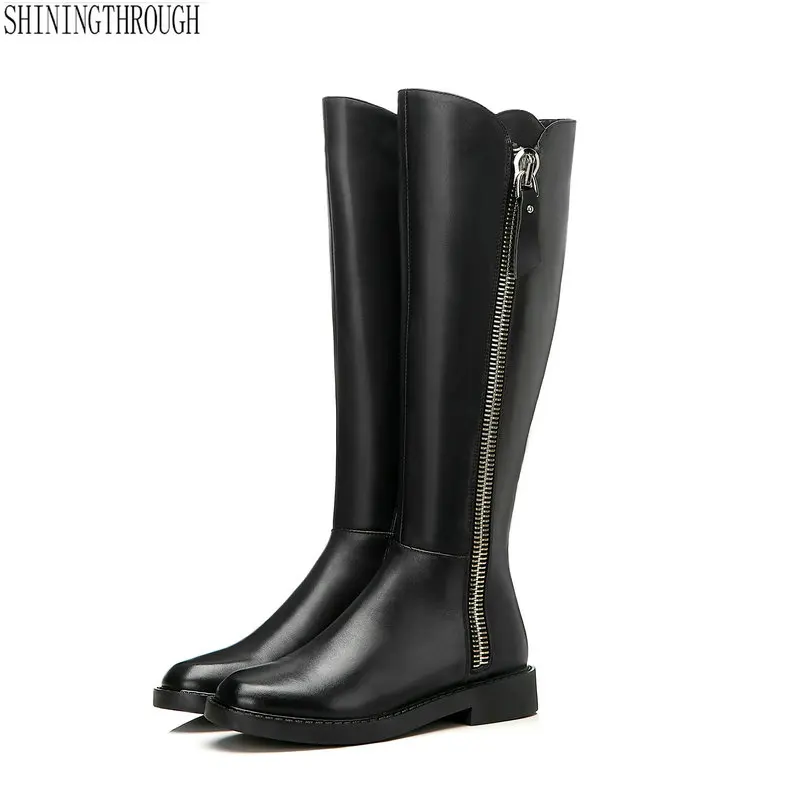 Flat Knee High Boots woman Genuine Leather low Heels Black Thigh High Boots Round Toe 2019 Autumn Winter Botas Women Shoes
Flat Knee High Boots woman Genuine Leather low Heels Black Thigh High Boots Round Toe 2019 Autumn Winter Botas Women Shoes