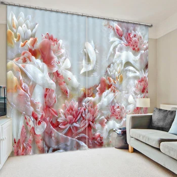 Chinese Large 3D Curtains Photo Curtains For The Window Decor Jade Lotus 3D Blackout Curtains For Living Room Bedroom
Chinese Large 3D Curtains Photo Curtains For The Window Decor Jade Lotus 3D Blackout Curtains For Living Room Bedroom