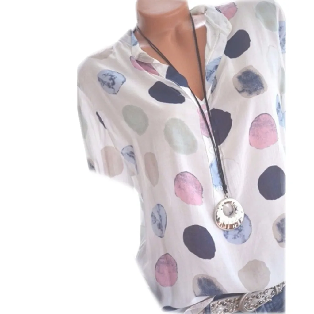 Summer Tops For Women 2019 Casual Print V-Neck Short Sleeve Shirt Tees Blouse Tops Plus Size the Feminine Blouse Feminine Roupas
Summer Tops For Women 2019 Casual Print V-Neck Short Sleeve Shirt Tees Blouse Tops Plus Size the Feminine Blouse Feminine Roupas