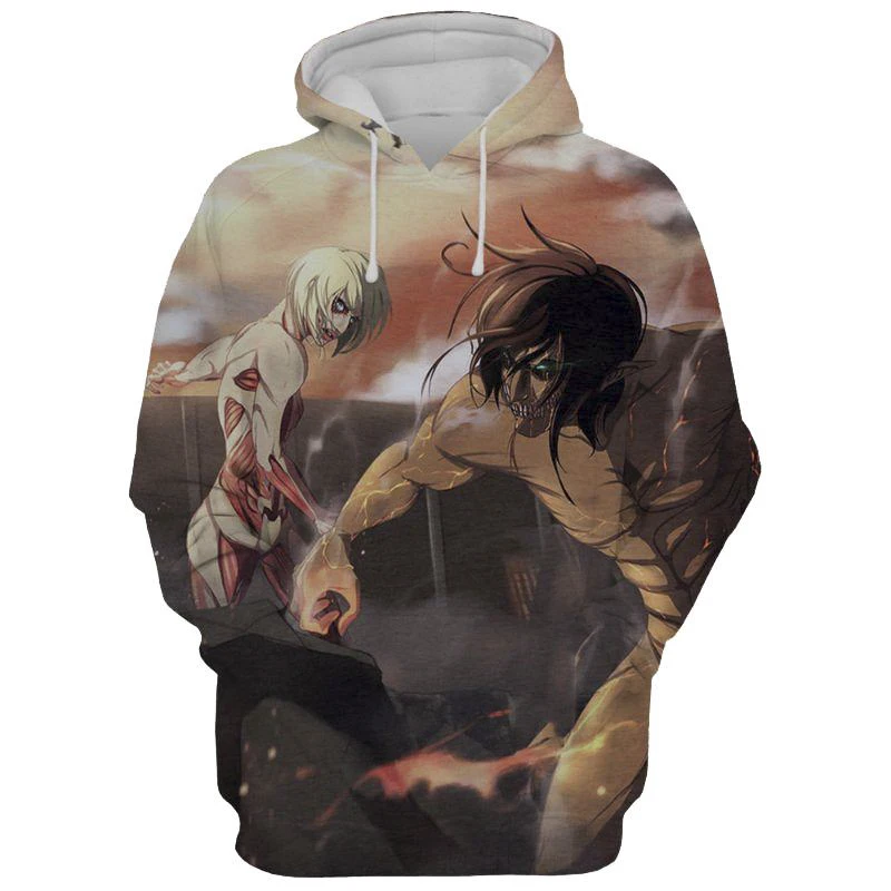 Waliicorners Anime Hoodies Attack on Titan 3D Print Hoodies attack on titan hoodie levi Streetwear Couple Jumper Hooded Jacket 42