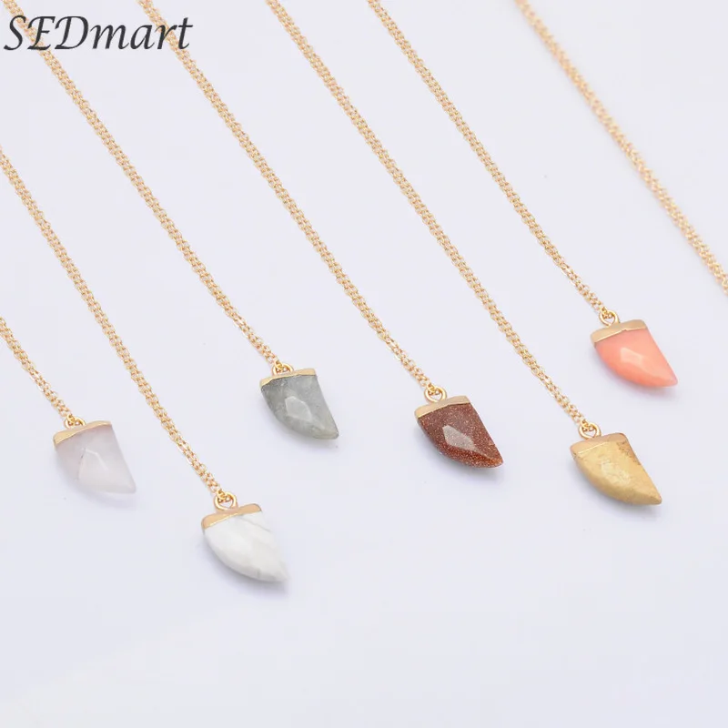 SEDmart Natural Stone Horn Knife Pendant Choker Necklace for Women Men Irregular Gold Chain Jewelry Gifts Party Souvenir Wedding
SEDmart Natural Stone Horn Knife Pendant Choker Necklace for Women Men Irregular Gold Chain Jewelry Gifts Party Souvenir Wedding