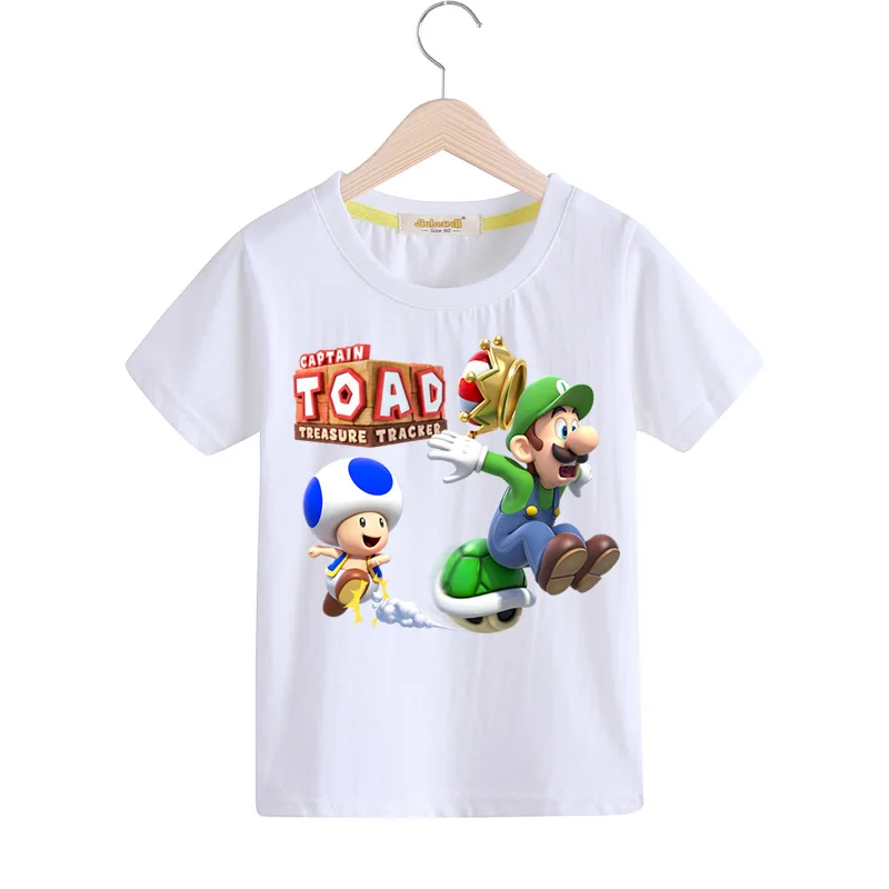 Child Summer Clothes T-shirts Kids Cartoon Mario Print Tshirts Boys Short Sleeve Casual Tee Top Girl Clothing T Shirts TX154 (6)