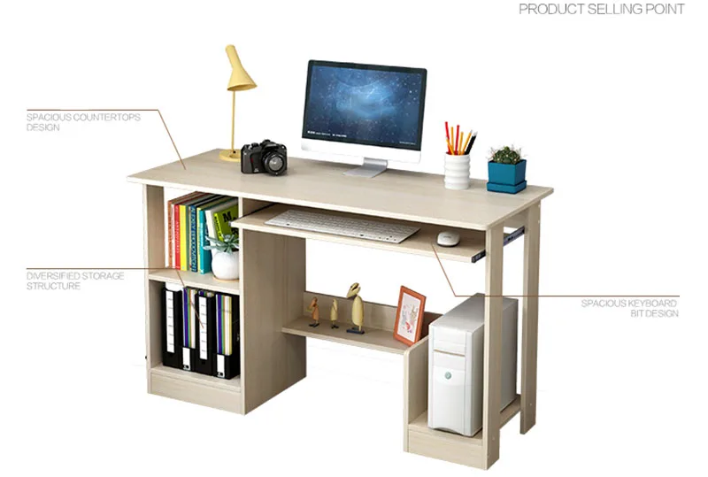 Simple Computer Desk Modern Office Desk Student Writing Studying