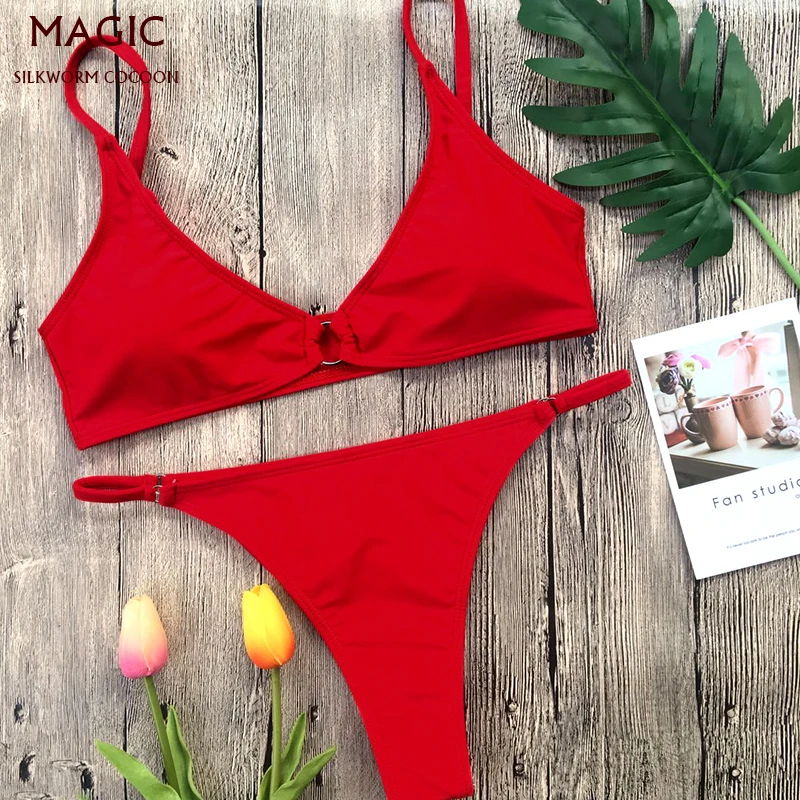 Low Waist Sexy Solid Bikini Set Women Pushed Up Paded Bra Swimsuit Swimwear Red Adjustable Hasp Swimming Suits Female Beachwear 
Low Waist Sexy Solid Bikini Set Women Pushed Up Paded Bra Swimsuit Swimwear Red Adjustable Hasp Swimming Suits Female Beachwear