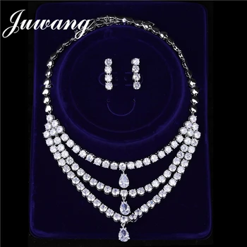 JUWANG Shiny Wedding Jewelry Set Necklace Set Austrian Crystal Earring Pendant Acero Inoxidable JoyeriaMujer
JUWANG Shiny Wedding Jewelry Set Necklace Set Austrian Crystal Earring Pendant Acero Inoxidable JoyeriaMujer