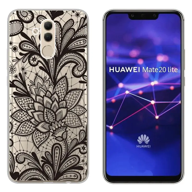 Clear Patterned Slim Soft Rubber Silicone Case Cover sFor Huawei Mate 20 Lite Ultra Thin Capa Coque For Huawei Mate 20 Lite Case (20)