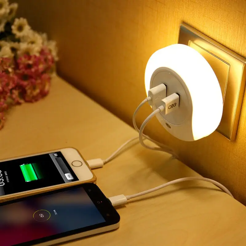 2 In 1 Dual usb charger plug + LED Night Light with Light Sensor LED Emergency table Lamp for Bathrooms Bedrooms
2 In 1 Dual usb charger plug + LED Night Light with Light Sensor LED Emergency table Lamp for Bathrooms Bedrooms