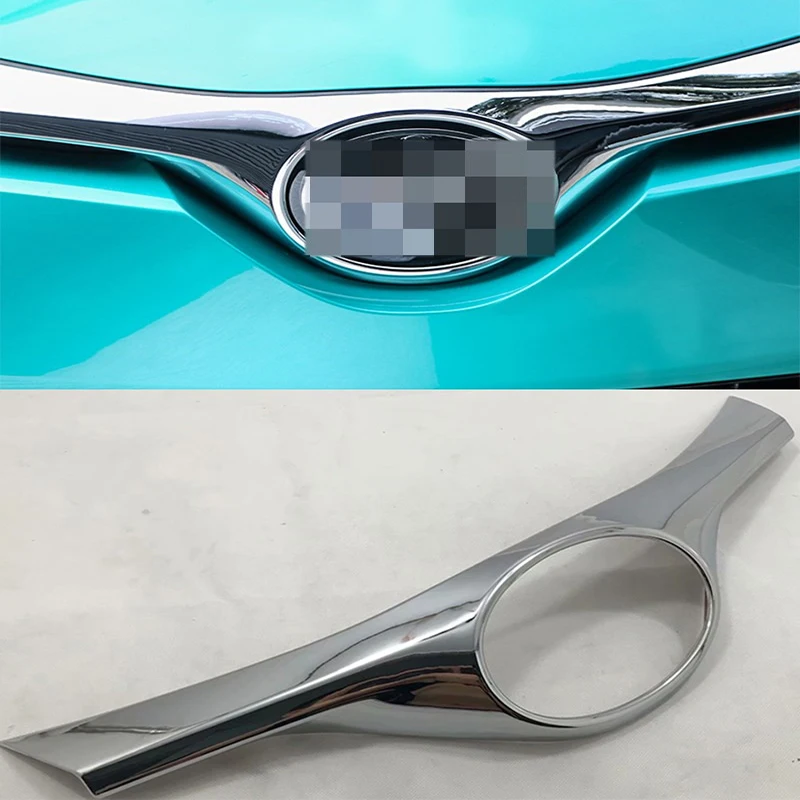 Chrome Carbon Fiber Style 1pcs Trim Front Hood Grill Outside Styling For Toyota C-HR CHR 2017 2018 2019 Accessories | Автомобили и