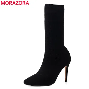 MORAZORA 2020 New high quality high heels mid calf for women Stretch socks boots knitting autumn winter boots women shoes
MORAZORA 2020 New high quality high heels mid calf for women Stretch socks boots knitting autumn winter boots women shoes