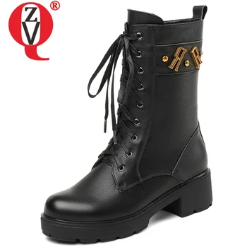 ZVQ women shoes winter new fashion genuine leather boots metal decoration med hoof heels platform zip round toe mid calf boots
ZVQ women shoes winter new fashion genuine leather boots metal decoration med hoof heels platform zip round toe mid calf boots