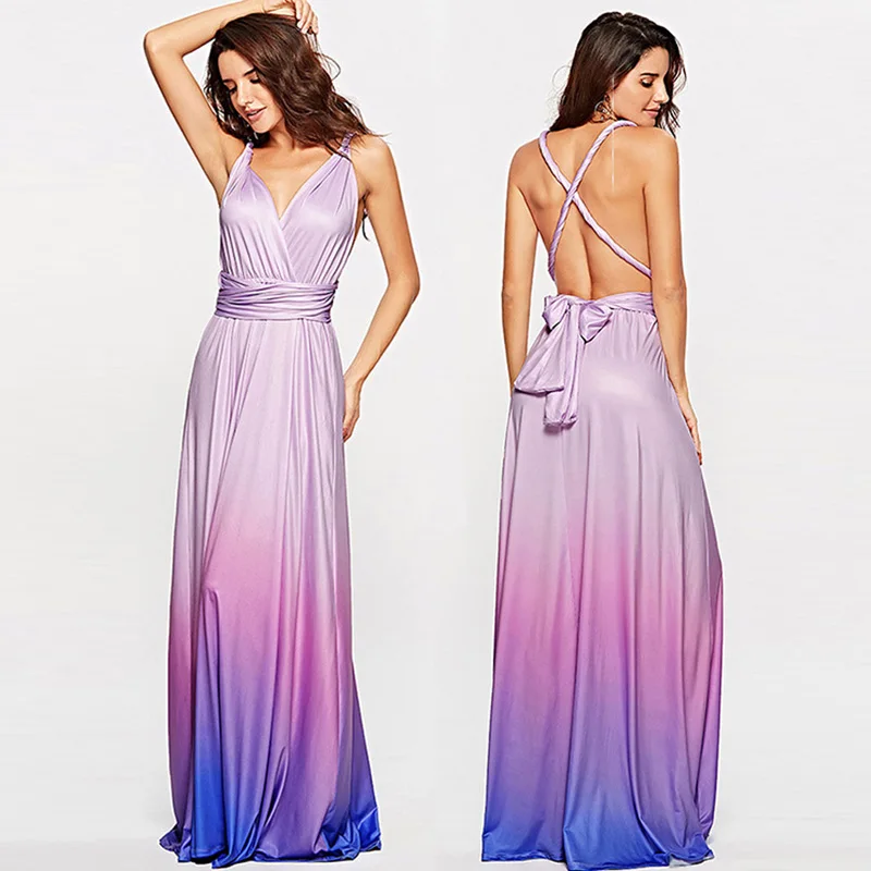 Elagant Party Maxi Long Dress Women Multiway Wrap Dresses Gradient Convertible Boho Bandage Dress Bridesmaids Infinity Robe
Elagant Party Maxi Long Dress Women Multiway Wrap Dresses Gradient Convertible Boho Bandage Dress Bridesmaids Infinity Robe