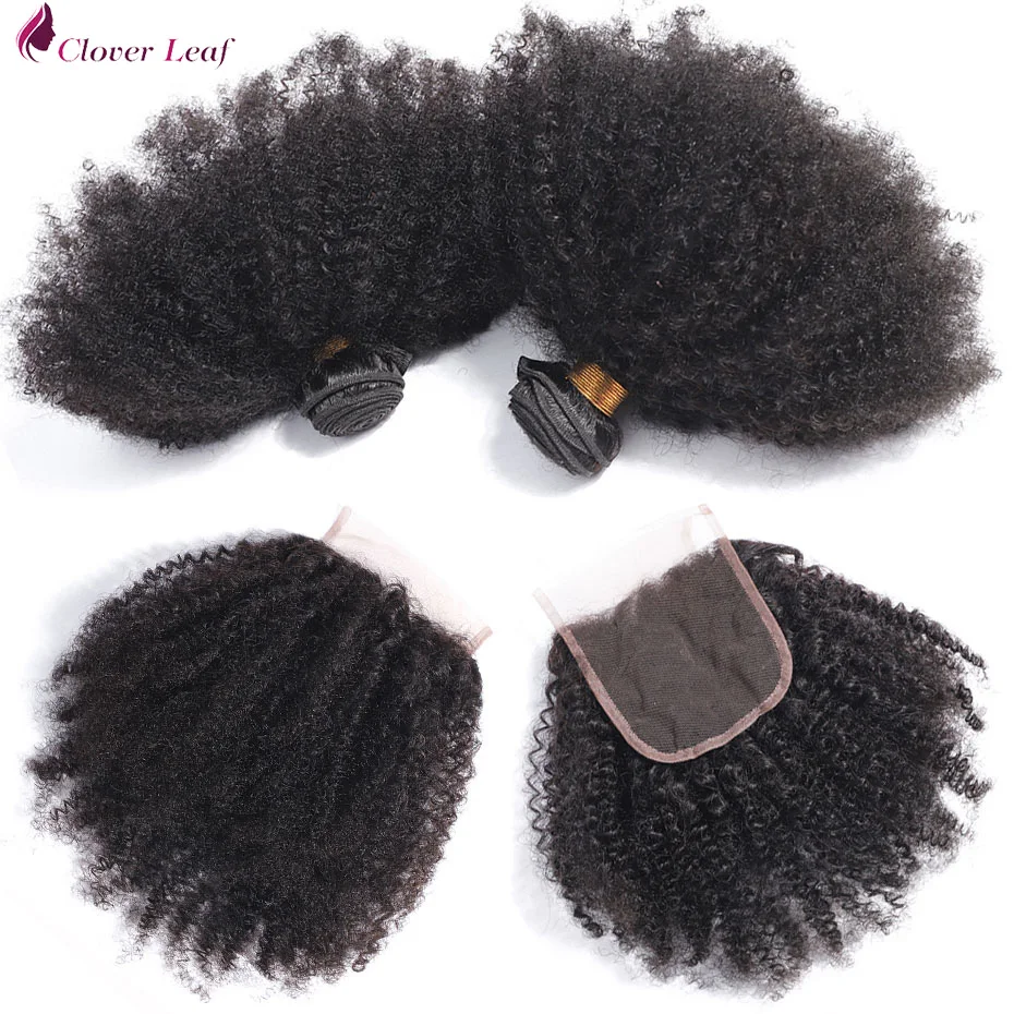 Clover Leaf Afro Kinky Curly Brazilian Non Remy Hair Lace Closure with Bundles 100% Human Hair Weave 3 Bundles and Closure 4*4
Clover Leaf Afro Kinky Curly Brazilian Non Remy Hair Lace Closure with Bundles 100% Human Hair Weave 3 Bundles and Closure 4*4