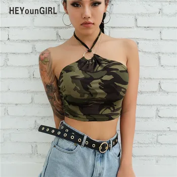 HEYounGIRL Halter Camo Tank Tops Tees Women Green Camouflage Crop Top Summer Sexy Sleeveless Streetwear Top Casual Camis 
HEYounGIRL Halter Camo Tank Tops Tees Women Green Camouflage Crop Top Summer Sexy Sleeveless Streetwear Top Casual Camis