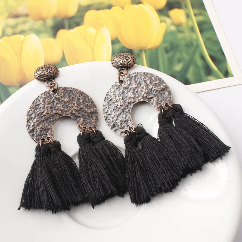 Ethnic Bohemia Drop Dangle Long Rope Fringe Cotton Tassel Earrings Trendy Sector Earrings for Women blue white black red coffee
Ethnic Bohemia Drop Dangle Long Rope Fringe Cotton Tassel Earrings Trendy Sector Earrings for Women blue white black red coffee
