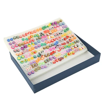 Free Shipping Jewelry Cute Hand Made Polymer Clay Slices Fruit Animal Flower Smile Face Designs Stud Earrings 100pairs Box
Free Shipping Jewelry Cute Hand Made Polymer Clay Slices Fruit Animal Flower Smile Face Designs Stud Earrings 100pairs Box