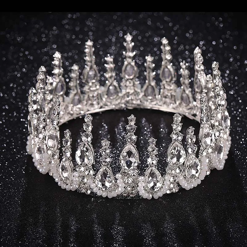 Silver Crystal Round Queen Princess Crown Tiara Rhinestone Diadem Bridal Coronal Headpiece Head Jewelry Wedding Accessories SL
Silver Crystal Round Queen Princess Crown Tiara Rhinestone Diadem Bridal Coronal Headpiece Head Jewelry Wedding Accessories SL