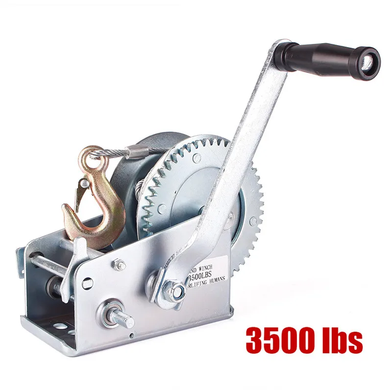 3500 фунтов 6 мм * 10 м закаленные стальные шестеренки безопасности ручная лебедка