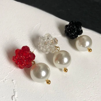 Crystal braiding pearl earrings girl temperament short style girl heart lovely
Crystal braiding pearl earrings girl temperament short style girl heart lovely