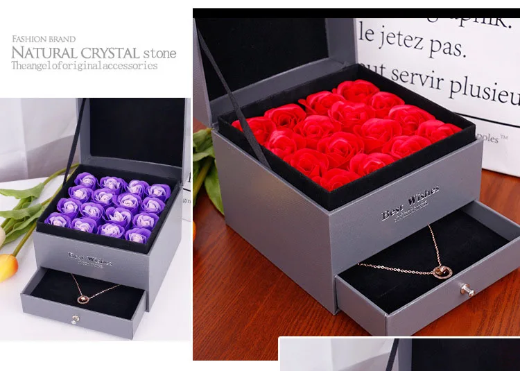 Valentine's day Mother's Day artificial flower rose gift box (19)