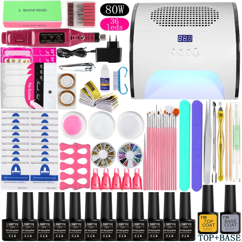 Nail Set 80W 2 In 1 UV LED Lamp Dryer + Art Salon Suction Dust Collector 12 Colors Nail Gel Polish Kit Nail Art Manicure Set
Nail Set 80W 2 In 1 UV LED Lamp Dryer + Art Salon Suction Dust Collector 12 Colors Nail Gel Polish Kit Nail Art Manicure Set