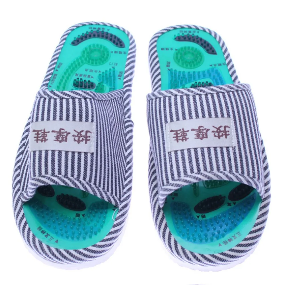 Healthy Striped Pattern Reflexology Foot Acupoint Slipper Massage Promote Blood Circulation Relaxation Foot GOOD Care Shoes 25cm 14