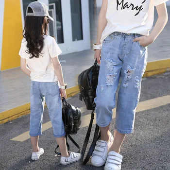 Summer 2019 Ripped Jeans for Toddler Girls Fashion Light Blue Holes Straight Denim Trousers Kids Cowboy Teen Pants 7 8 9 Years
Summer 2019 Ripped Jeans for Toddler Girls Fashion Light Blue Holes Straight Denim Trousers Kids Cowboy Teen Pants 7 8 9 Years