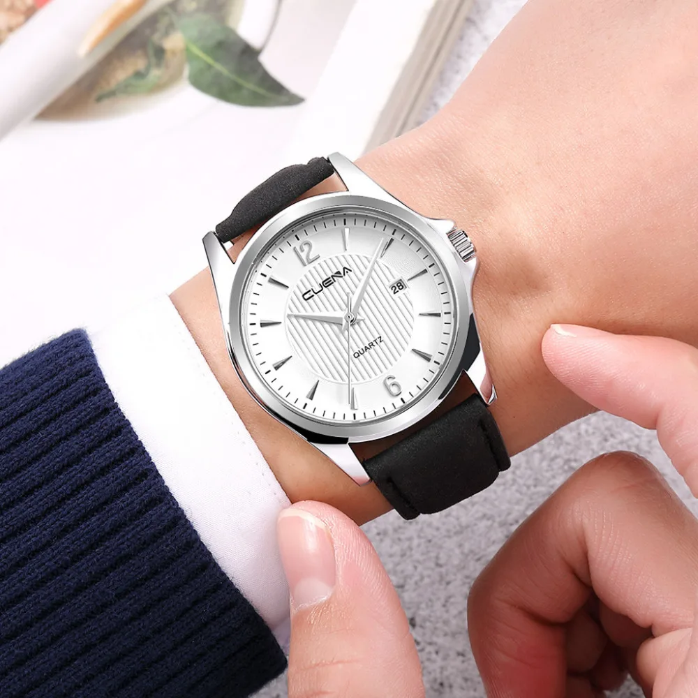 CUENA Luxury Casual Men Business Watch Fashion Leather Band Stainless Steel Dial Quartz Watches Gift Clock relogio masculino A30
CUENA Luxury Casual Men Business Watch Fashion Leather Band Stainless Steel Dial Quartz Watches Gift Clock relogio masculino A30