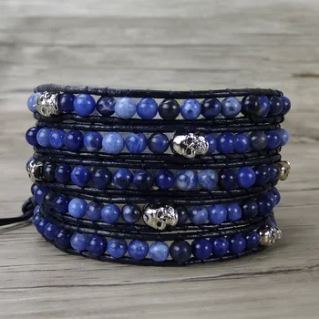 Blue sodalite beaded bracelet navy blue beads wrap bracelet leather boho wrap bracelet bohemian gypsy wrap dropshipping men bead
Blue sodalite beaded bracelet navy blue beads wrap bracelet leather boho wrap bracelet bohemian gypsy wrap dropshipping men bead