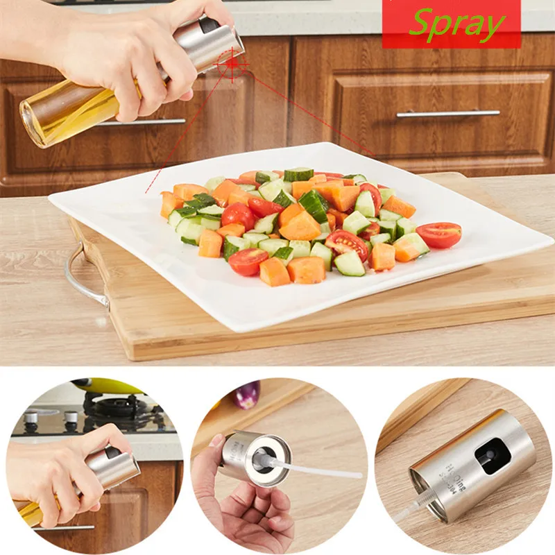 100ML Kitchen Cooking Tools Glass Oil Pump Spray Fine Bottle Olive Can Seasoning Vinegar Stainless Steel Spraying Bottle BBQ
100ML Kitchen Cooking Tools Glass Oil Pump Spray Fine Bottle Olive Can Seasoning Vinegar Stainless Steel Spraying Bottle BBQ