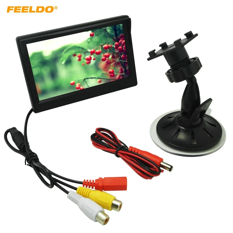 

FEELDO 5inch Digital Display Windshield 5"LCD Car Monitor For Reversing Backup Camera DVD VCR #FD4574