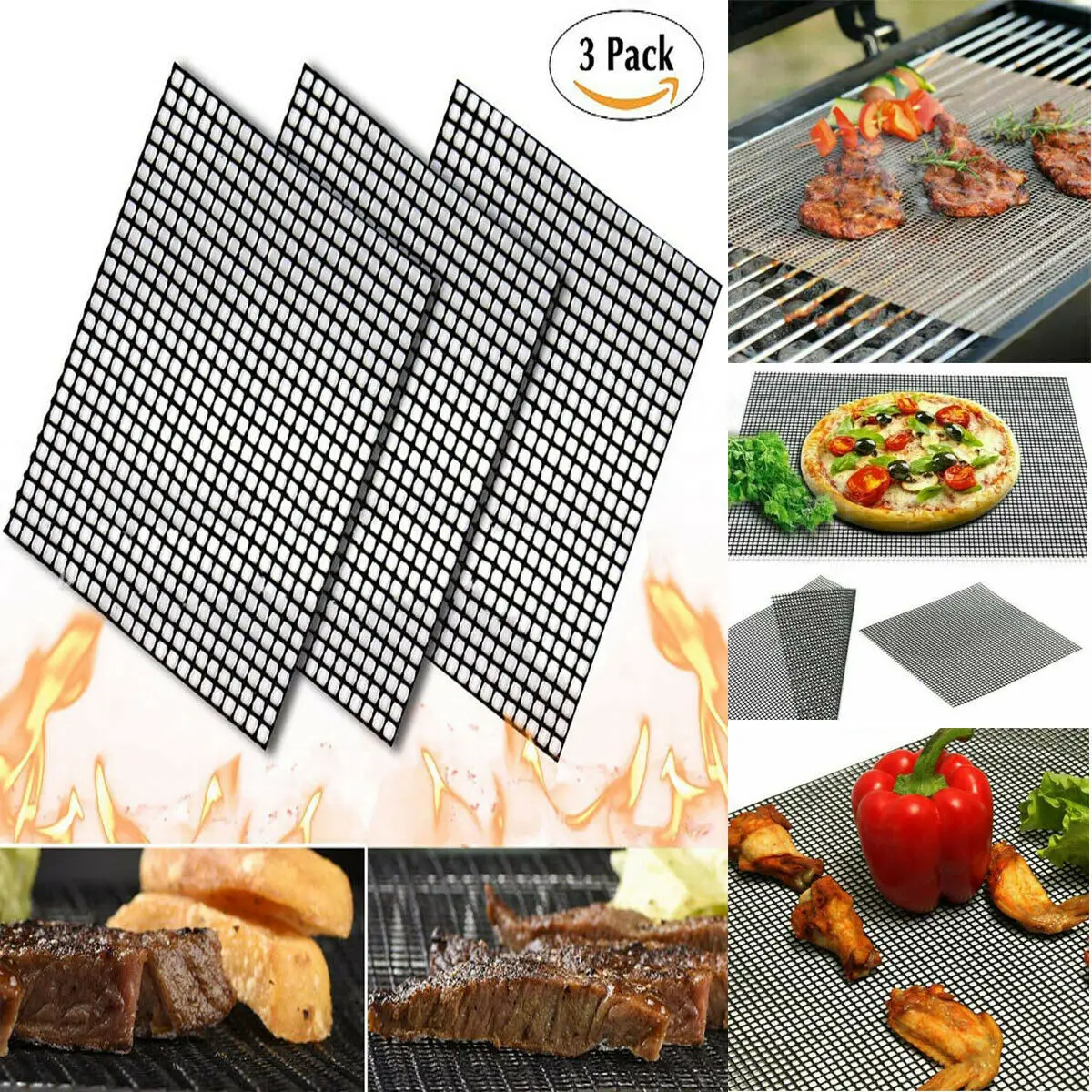 1/2 /3Pcs Grill Mat BBQ Mesh Non Stick Heat Resistance Cooking Grilling Sheet Liner Fish
1/2 /3Pcs Grill Mat BBQ Mesh Non Stick Heat Resistance Cooking Grilling Sheet Liner Fish