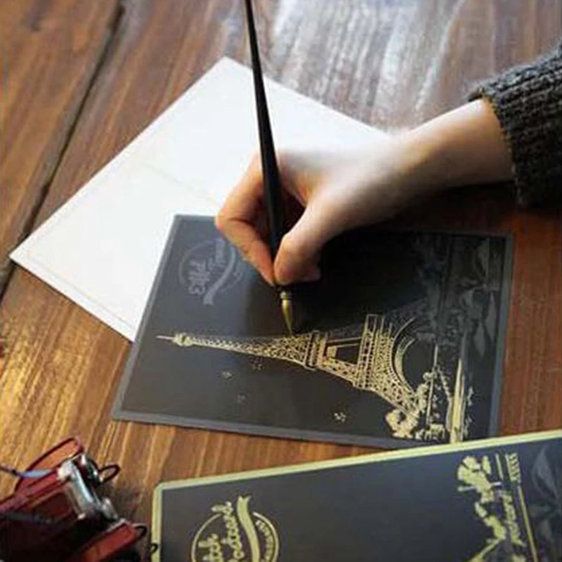 Hot Painting Drawing Scratch Arts Set with Stick Scraper Pen Black Brush for Scratch Sketch Art Papers Boards Tools DIY Gift
Hot Painting Drawing Scratch Arts Set with Stick Scraper Pen Black Brush for Scratch Sketch Art Papers Boards Tools DIY Gift