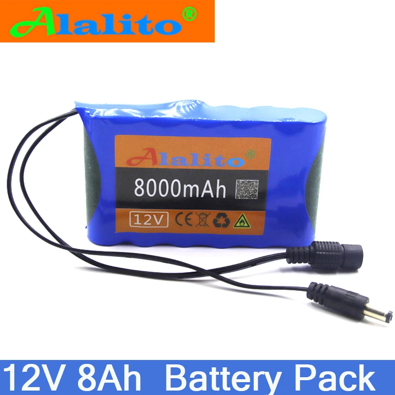 ALalito High Power battery pack 8Ah 18650 Rechargeable Lithium Ion battery pack capacity DC 12.6V 8000mAh CCTV Cam Monitor
ALalito High Power battery pack 8Ah 18650 Rechargeable Lithium Ion battery pack capacity DC 12.6V 8000mAh CCTV Cam Monitor