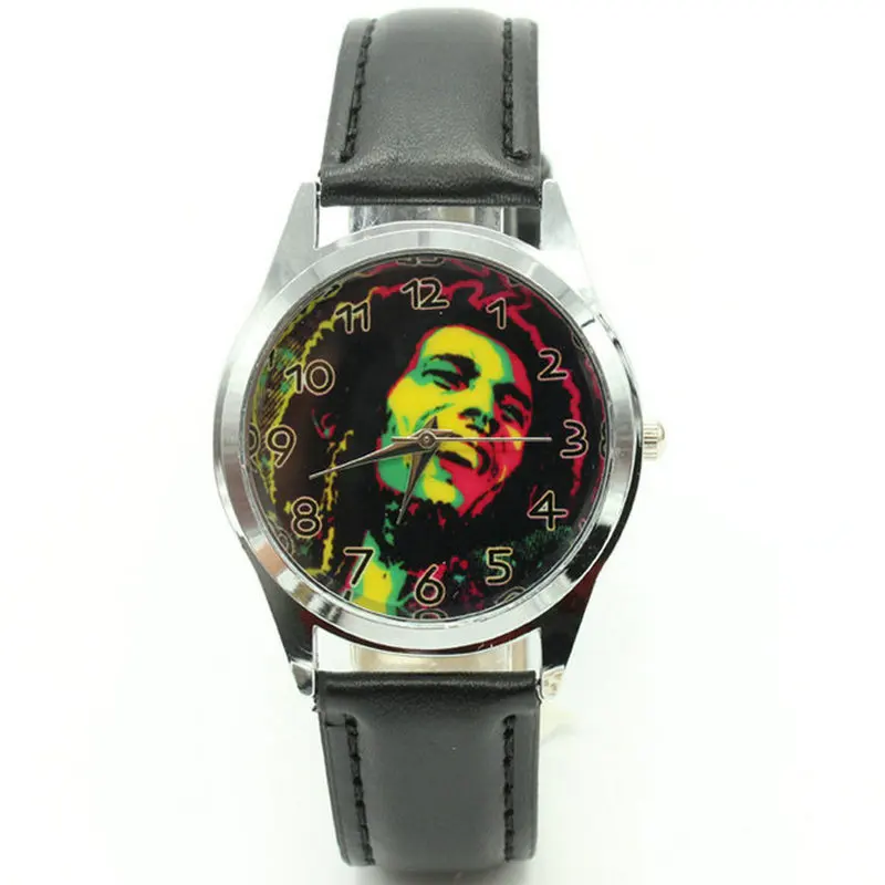 Free Shipping 1pcs Cartoon Jamaica Bob Marley Fashion Steel Watch Wrist Black Leather Band
Free Shipping 1pcs Cartoon Jamaica Bob Marley Fashion Steel Watch Wrist Black Leather Band