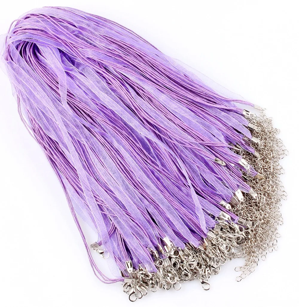 QianBei Wholesale Trendy 30Pcs Alloy Lobster Clasp Necklaces Purple Organza Ribbon Silk Cord String DIY Jewelry For Women Men 
QianBei Wholesale Trendy 30Pcs Alloy Lobster Clasp Necklaces Purple Organza Ribbon Silk Cord String DIY Jewelry For Women Men