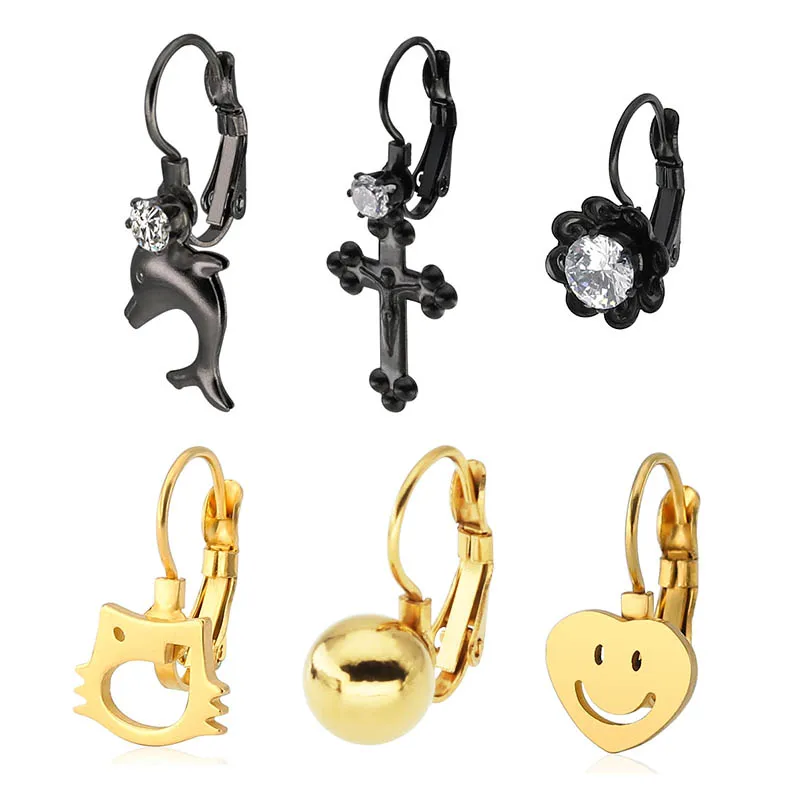 Fashion Classic Stainless steel Stud Earrings Rhinestone Cross Dolphin Heart Flower shaped For Women Ear Jewelry Gifts 2pieces
Fashion Classic Stainless steel Stud Earrings Rhinestone Cross Dolphin Heart Flower shaped For Women Ear Jewelry Gifts 2pieces