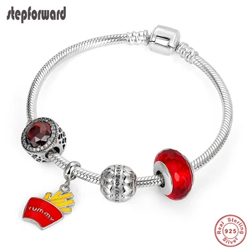 STEP FORWARD Authentic 925 Sterling Silver French Fries Red Enamel Pendant Bracelet & Bangle For Woman Fashion Jewelry WLB009
STEP FORWARD Authentic 925 Sterling Silver French Fries Red Enamel Pendant Bracelet & Bangle For Woman Fashion Jewelry WLB009