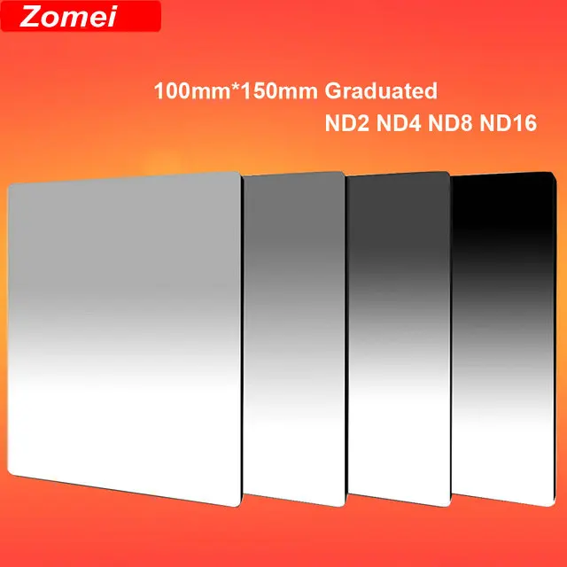 

Zomei 100mm x 150mm Graduated ND2 ND4 ND8 ND16 Neutral Density 100*150mm Graduated Square Filter for Lee Cokin Z series