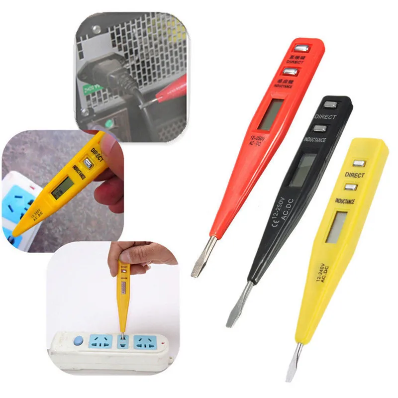 AC DC 12-250V Voltage Tester Pen LCD Digital AC/DC Voltage Detector Continuity Tester Pen Inductance Detector Sensor
AC DC 12-250V Voltage Tester Pen LCD Digital AC/DC Voltage Detector Continuity Tester Pen Inductance Detector Sensor